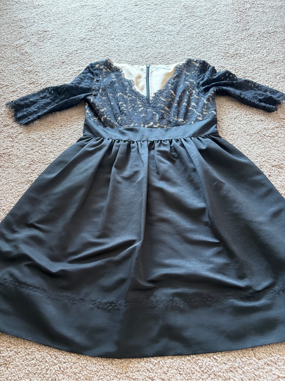 Eliza J Black & Tan Lace Party Dress